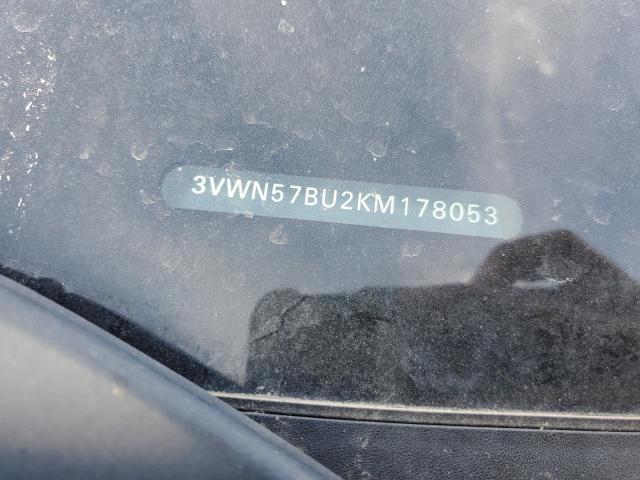 3VWN57BU2KM178053 - 2019 VOLKSWAGEN JETTA S 黑色 照片 12