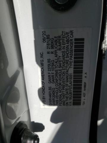 19UUB1F57LA015051 - 2020 ACURA TLX TECHNOLOGY WHITE photo 12