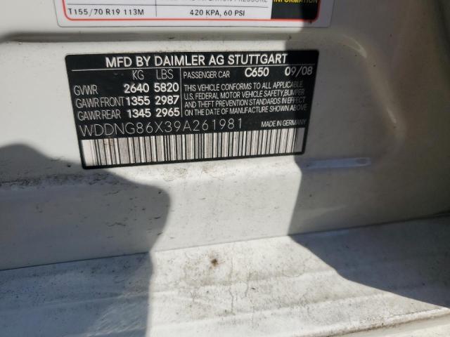 WDDNG86X39A261981 - 2009 MERCEDES-BENZ S 550 4MATIC WHITE photo 12