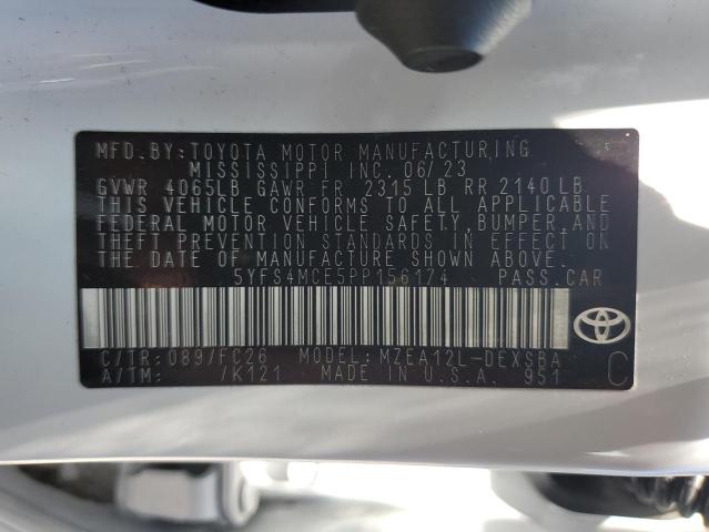 5YFS4MCE5PP156174 - 2023 TOYOTA COROLLA SE Ağ foto 12