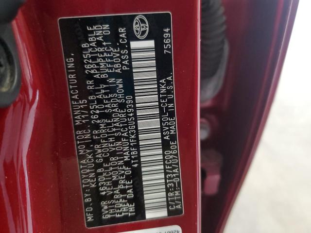 4T1BF1FK3GU549390 - 2016 TOYOTA CAMRY LE RED photo 12