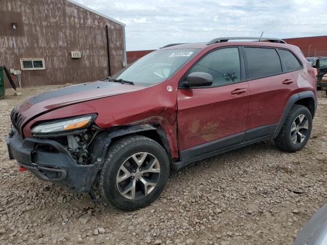 1C4PJMBS9EW173697 - 2014 JEEP CHEROKEE TRAILHAWK BURGUNDY photo 1