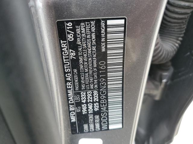 WDDSJ4EB9GN391160 - 2016 MERCEDES-BENZ CLA 250 Մոխրագույն լուսանկար 12