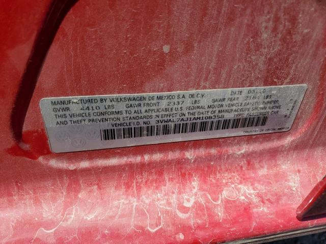 3VWAL7AJ1AM108358 - 2010 VOLKSWAGEN JETTA TDI RED photo 12