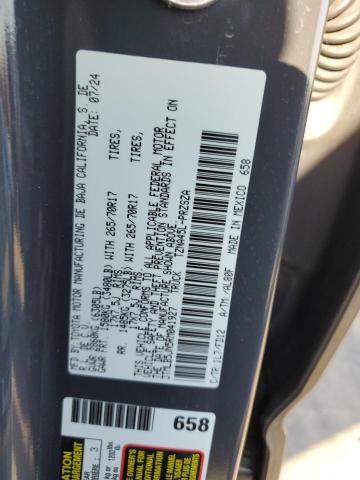 3TMLB5JN5RM041927 - 2024 TOYOTA TACOMA DOUBLE CAB 灰色 照片 12