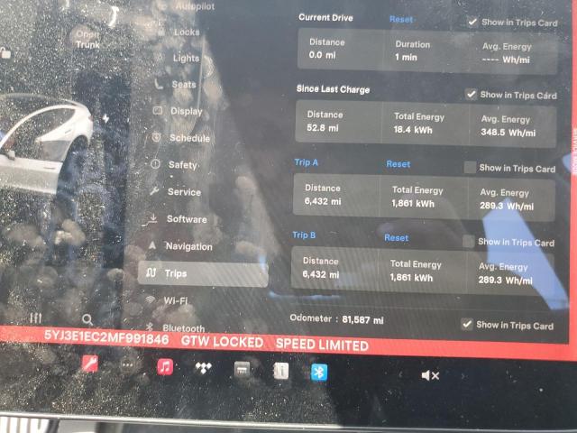 5YJ3E1EC2MF991846 - 2021 TESLA MODEL 3 თეთრი ფოტო 9