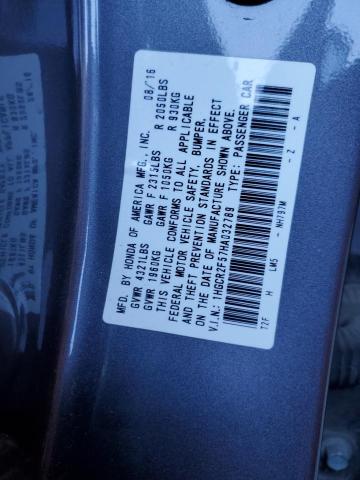 1HGCR2F57HA032789 - 2017 HONDA ACCORD SPORT GRAY photo 12