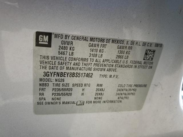 3GYFNBEY8BS517462 - 2011 CADILLAC SRX PERFORMANCE COLLECTION 银色 照片 13