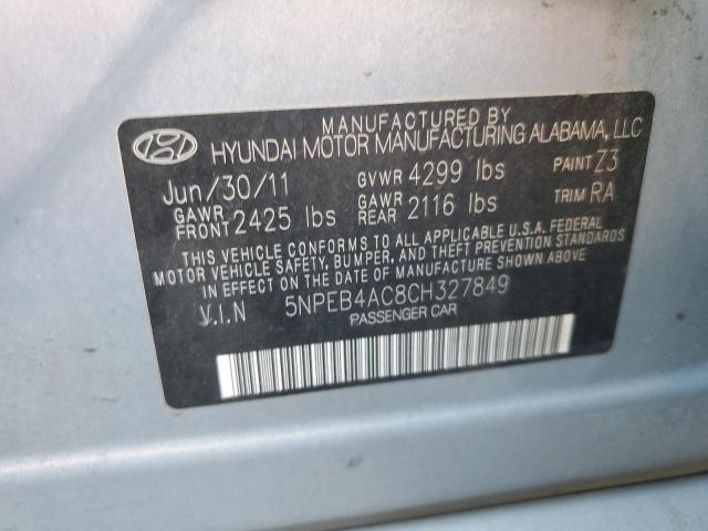 5NPEB4AC8CH327849 - 2012 HYUNDAI SONATA GLS BLUE photo 12