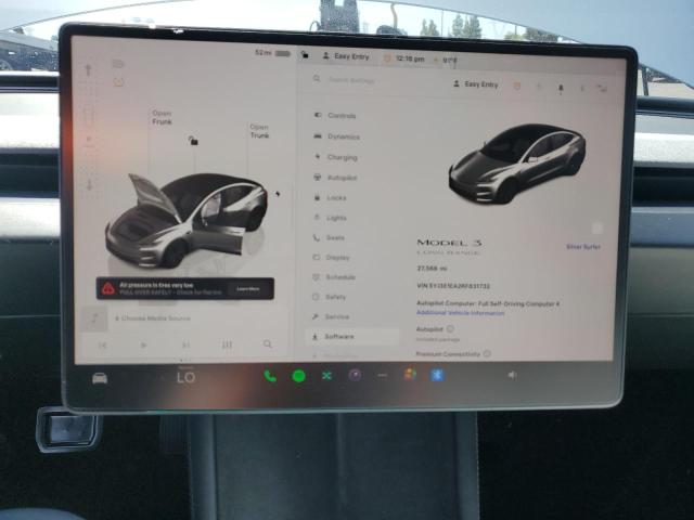 5YJ3E1EA2RF831732 - 2024 TESLA MODEL 3 GRAY photo 9