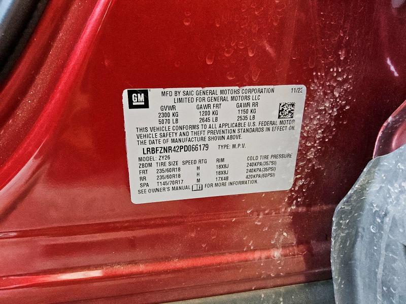 LRBFZNR42PD066179 - 2023 BUICK ENVISION ESSENCE Бордовий фото 12