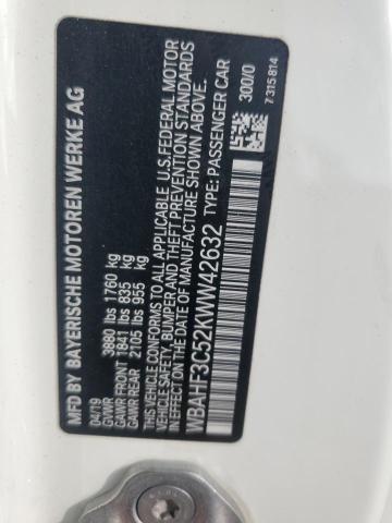 WBAHF3C52KWW42632 - 2019 BMW Z4 SDRIVE30I WHITE photo 12