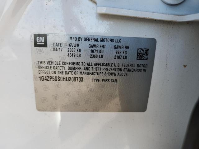 1G4ZP5SS0HU208703 - 2017 BUICK LACROSSE ESSENCE WHITE photo 12