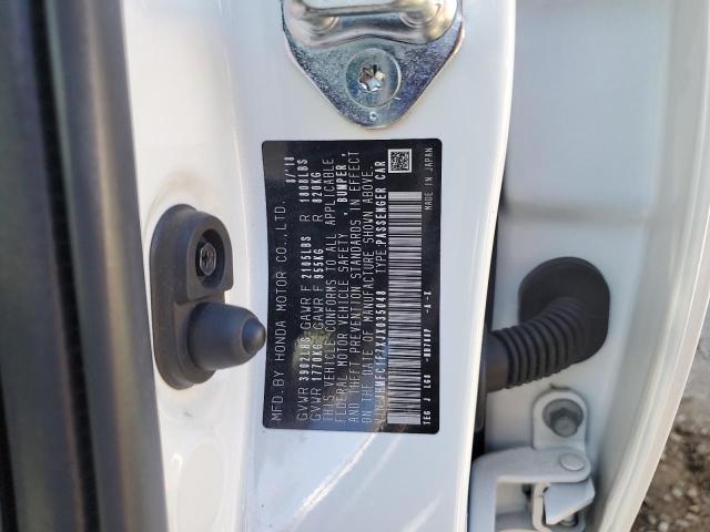 JHMFC1F7XJX035048 - 2018 HONDA CIVIC EXL 白色 照片 12