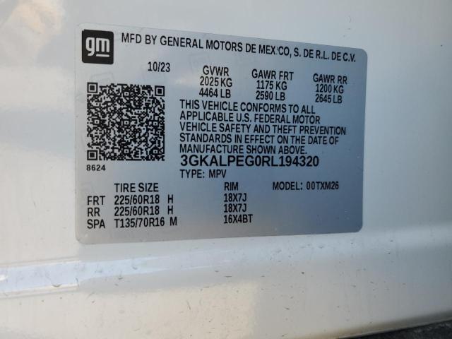 3GKALPEG0RL194320 - 2024 GMC TERRAIN SLT WHITE photo 13