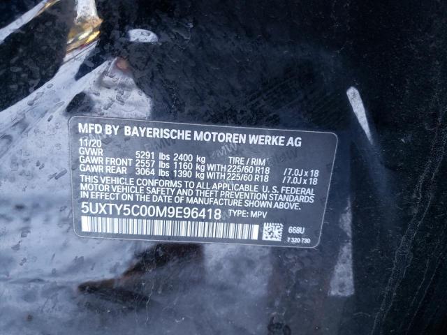 5UXTY5C00M9E96418 - 2021 BMW X3 XDRIVE30I BLACK photo 13