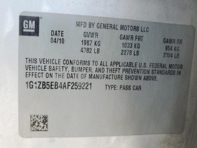 1G1ZB5EB4AF259221 - 2010 CHEVROLET MALIBU LS 银色 照片 13