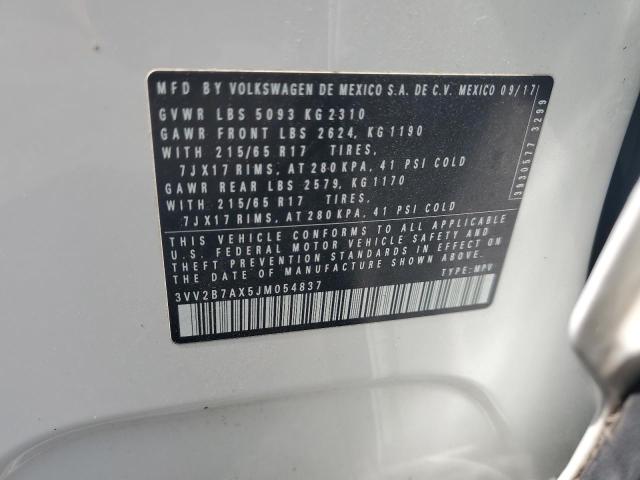 3VV2B7AX5JM054837 - 2018 VOLKSWAGEN TIGUAN SE 白色 照片 13