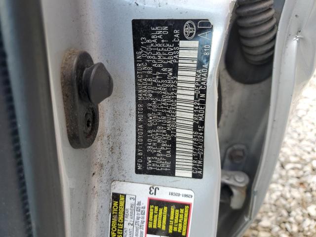 2T1BU4EEXDC121753 - 2013 TOYOTA COROLLA BASE 银色 照片 12
