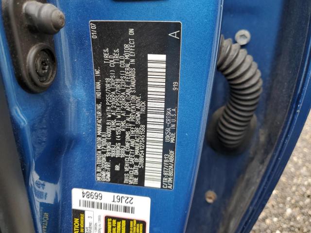 5TBBV54127S451568 - 2007 TOYOTA TUNDRA DOUBLE CAB SR5 BLUE photo 12