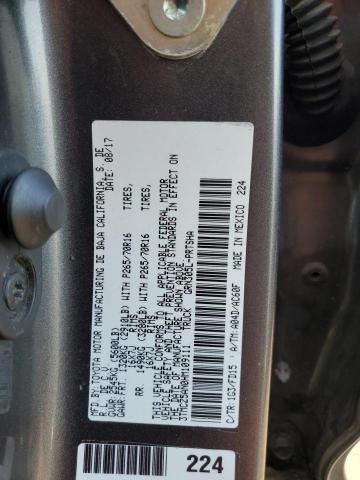 3TMCZ5AN0HM109111 - 2017 TOYOTA TACOMA DOUBLE CAB GRAY photo 12