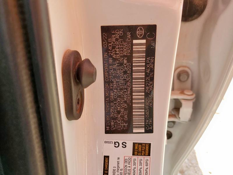 JTDEPMAE8N3018223 - 2022 TOYOTA COROLLA LE 白色 照片 13