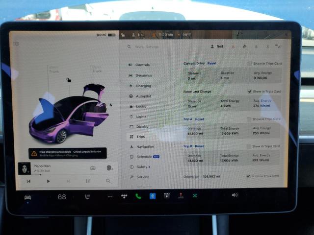 5YJ3E1EA3KF476091 - 2019 TESLA MODEL 3 Синий фото 9
