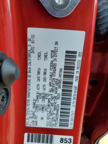 3TMCZ5AN3NM480324 - 2022 TOYOTA TACOMA DOUBLE CAB Қызыл фото 12