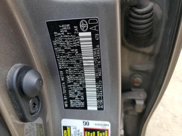 2T1BURHE9JC119920 - 2018 TOYOTA COROLLA L BROWN photo 12