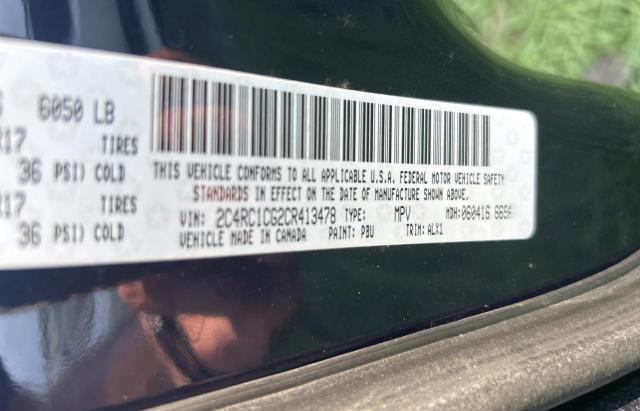 2C4RC1CG2CR413478 - 2012 CHRYSLER TOWN & COU TOURING L BLUE photo 10