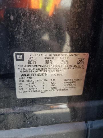 2GNAXJEV5J6227744 - 2018 CHEVROLET EQUINOX LT Սև լուսանկար 13