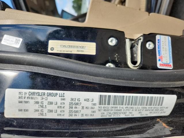 1C4NJCBB5ED674387 - 2014 JEEP COMPASS SPORT BLACK photo 13