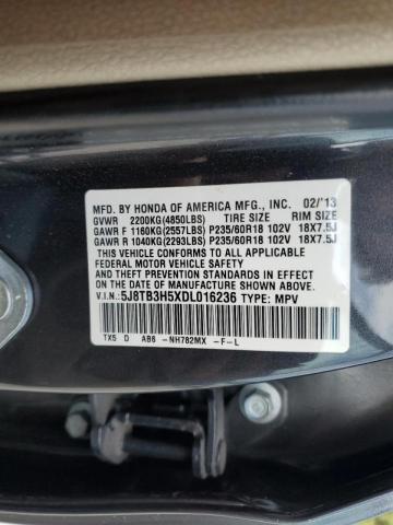 5J8TB3H5XDL016236 - 2013 ACURA RDX TECHNOLOGY GRAY photo 12