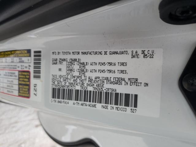 3TYRX5GN8NT057573 - 2022 TOYOTA TACOMA ACCESS CAB WHITE photo 12