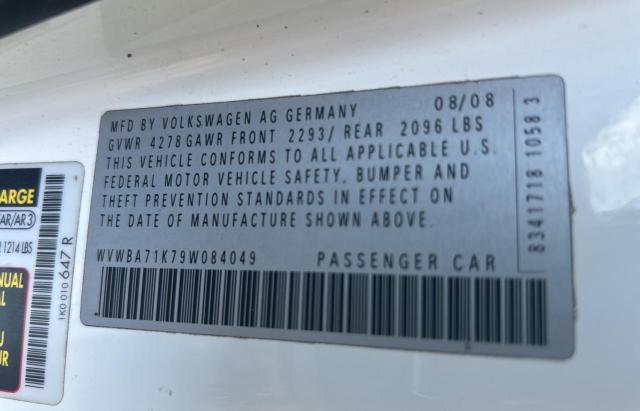 WVWBA71K79W084049 - 2009 VOLKSWAGEN RABBIT WHITE photo 10