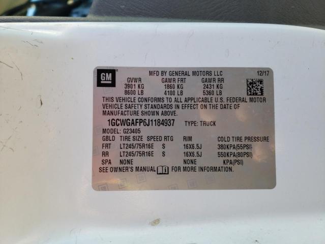 1GCWGAFP6J1184937 - 2018 CHEVROLET EXPRESS G2 WHITE photo 13