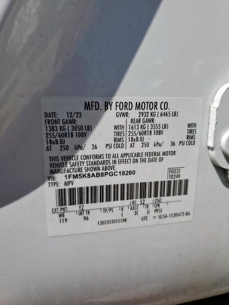 1FM5K8AB8PGC18280 - 2023 FORD EXPLORER POLICE INTERCEPTOR Bicolor foto 14