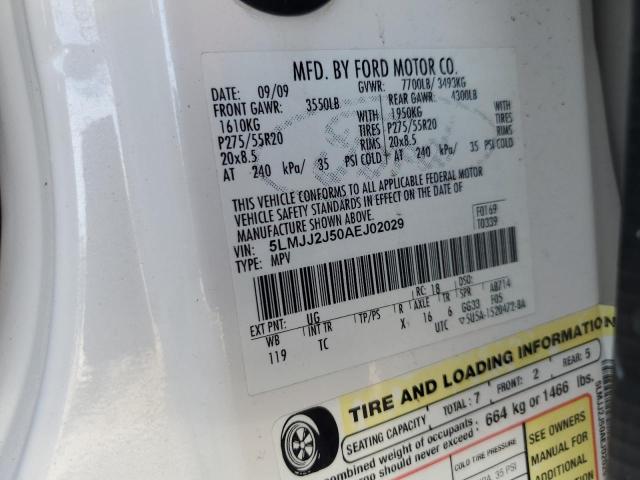 5LMJJ2J50AEJ02029 - 2010 LINCOLN NAVIGATOR თეთრი ფოტო 14