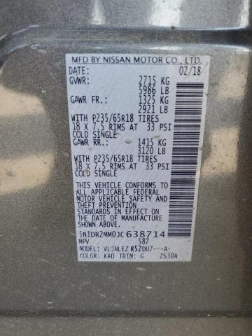 5N1DR2MM0JC638714 - 2018 NISSAN PATHFINDER S Сірий фото 13