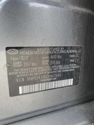 5NPE34AB0JH672665 - 2018 HYUNDAI SONATA SPORT GRAY photo 13