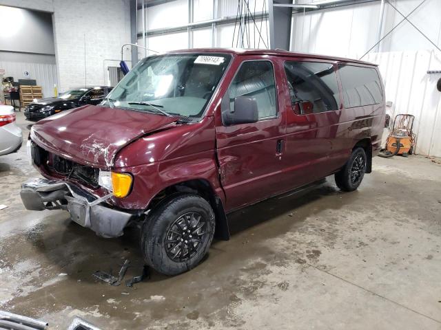 1FMRE11W06DA15810 - 2006 FORD ECONOLINE E150 WAGON BURGUNDY photo 1