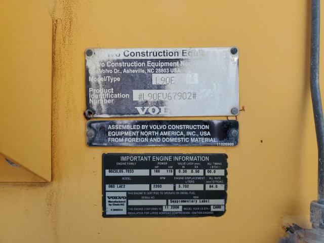 L90EV67902 - 2006 VOLVO L90E YELLOW photo 10