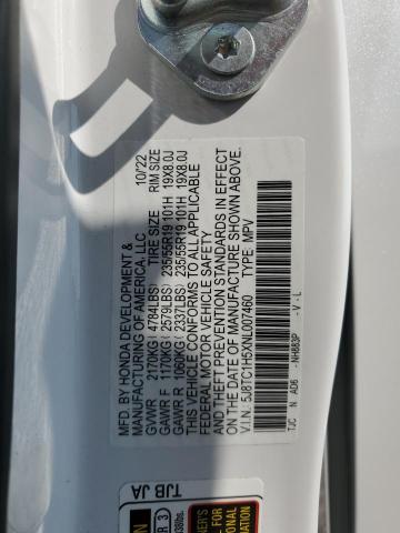 5J8TC1H5XNL007460 - 2022 ACURA RDX TECHNOLOGY WHITE photo 13