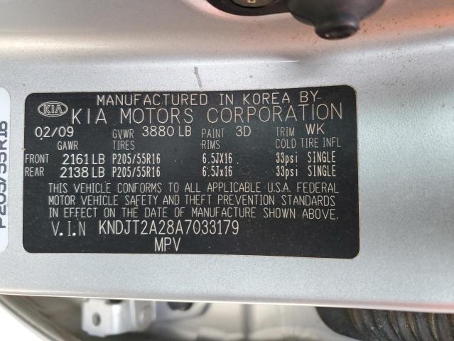 KNDJT2A28A7033179 - 2010 KIA SOUL + SILVER photo 13