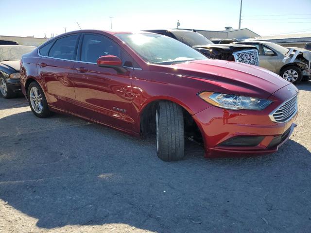 3FA6P0LU1JR204785 - 2018 FORD FUSION SE HYBRID BURGUNDY photo 4