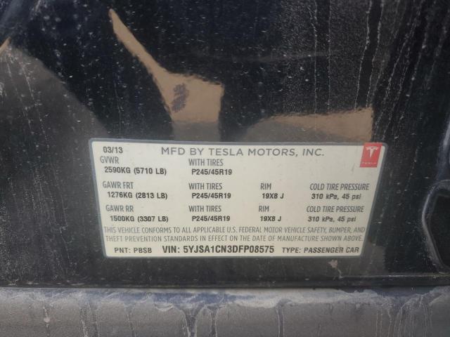 5YJSA1CN3DFP08575 - 2013 TESLA MODEL S Սև լուսանկար 13