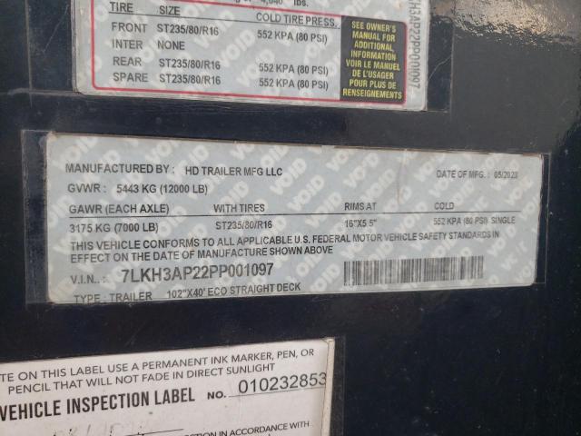 7LKH3AP22PP001097 - 2023 UTILIMASTER TRAILER BLACK photo 10