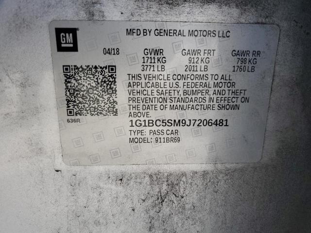 1G1BC5SM9J7206481 - 2018 CHEVROLET CRUZE LS 银色 照片 13