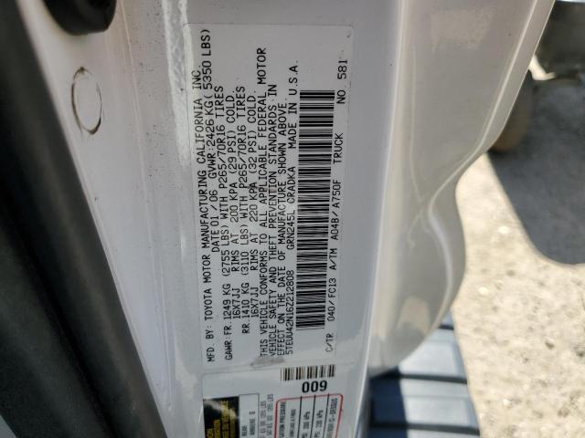 5TEUU42N16Z212808 - 2006 TOYOTA TACOMA ACCESS CAB 白色 照片 12