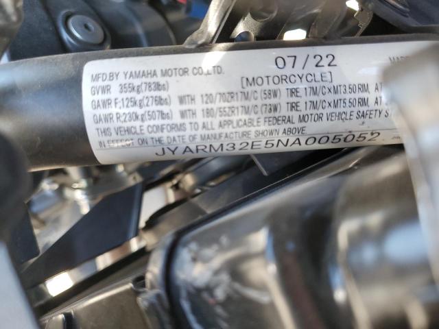 JYARM32E5NA005052 - 2022 YAMAHA MT07 BLACK photo 10